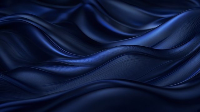 Dark navy abstract 3D waves with subtle blue sheen, sleek laptop wallpaper, original AI device wallpaper