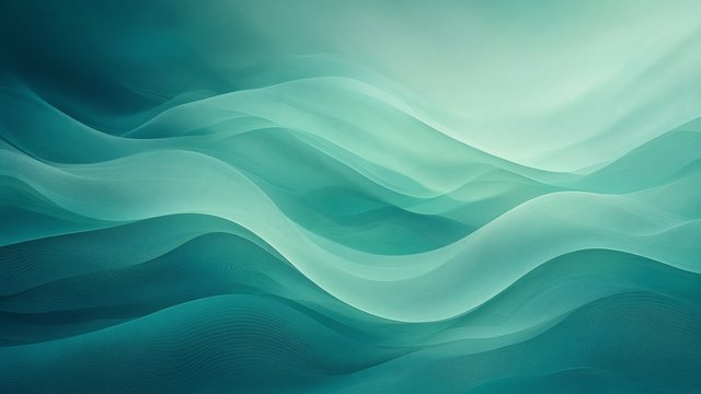 Soft layered teal and mint abstract waves with gentle gradients, clean modern background, original AI device wallpaper