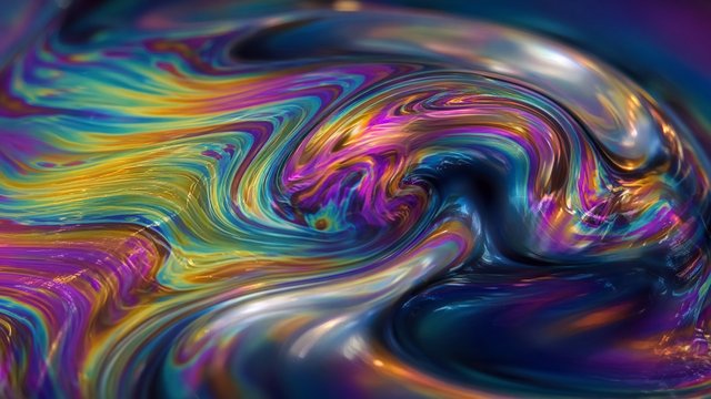 Extreme macro of swirling iridescent colors on a soap bubble surface, original AI resolution showcase wallpaper